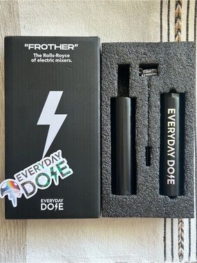 Everyday Dose USB Rechargeable Milk Frother | New Open Box | Black